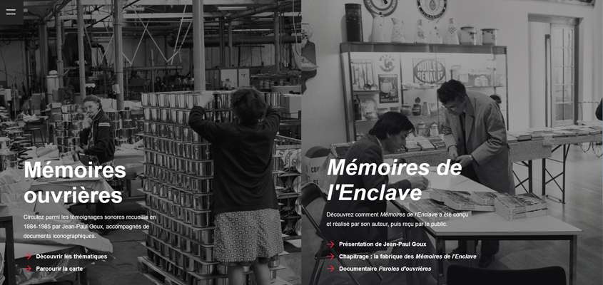 page d'accueil du site